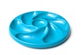 blue plastic plate for oysters on white background Royalty Free Stock Photo