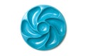 blue plastic plate for oysters on white background Royalty Free Stock Photo