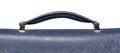 Closeup of blue textured leather handbag handle