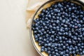Closeup of blueberry cake ready for baking. Royalty Free Stock Photo
