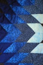 Blue diamonds closeup Amish Handmade Quilt