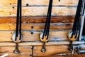 Closeup boat rope and pulleys