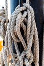 Closeup boat ropes