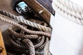 Closeup boat ropes