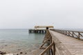 Closeup of a Boathouse at Point Reyes National Seashore in California during a misty weather