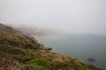 Closeup of a Boathouse at Point Reyes National Seashore in California during a misty weather