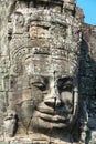 Closeup of Bodhisattva face of Bayon, Angkor Thom, Siem Reap