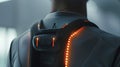 A closeup of a bodyworn sensor monitoring the patients physical activity and sending alerts for any unusual changes
