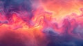 Closeup of bold jagged lines mixing with soft hazy clouds of color in an abstract light painting
