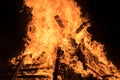 Closeup bonfire at Jewish holiday of Lag Baomer Royalty Free Stock Photo