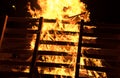 Closeup bonfire at Jewish holiday of Lag Baomer Royalty Free Stock Photo