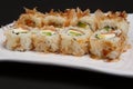 Closeup of bonito rolls served on plate Royalty Free Stock Photo