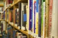 Closeup of Books on a Bookshelf