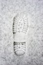 boot footstep in the snow Royalty Free Stock Photo