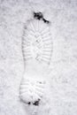 boot footstep in the snow