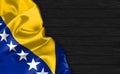 Closeup of Bosnia and Herzegovina flag
