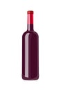 Closeup of Bottle with Wine on Vector Illustration