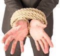 Closeup of bound hands Royalty Free Stock Photo