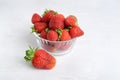 Closeup bowl of fresh strawberries