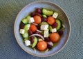 A bowl of Greek salad on the table Royalty Free Stock Photo