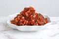 Closeup bowl of mixed glace candied fruit Royalty Free Stock Photo