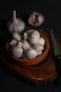 Closeup of a bowl with mushrooms