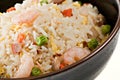 Closeup Bowl of Shrimp Stir Fry Rice