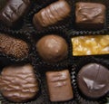 Closeup of Boxed Chocolates Royalty Free Stock Photo