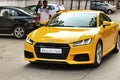 Closeup of brand new Audi TT displayed at a college festival in Pune, India