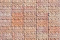 Closeup brick pattern at old brown brick stone wall textured background