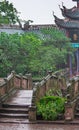 Closeup of bridge pathways to Pagoda at Ghost City, Fengdu, China