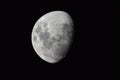 Closeup of bright three-quarter moon Western Australia Royalty Free Stock Photo