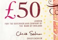 Closeup of a British Fifty Pound Note Royalty Free Stock Photo