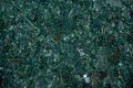 Closeup of broken car glass shards. ShinyTexture Royalty Free Stock Photo