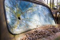 Closeup windshield of an old rustic truck. Royalty Free Stock Photo