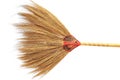 Closeup broom isolated on white