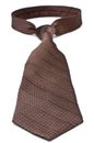 Closeup of a brown business tie