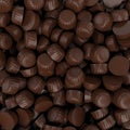 Closeup brown chocolate candy background, 3d rendering