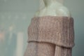 Brown pullover on mannequin in fashion sotre showroo Royalty Free Stock Photo