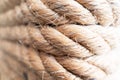 Closeup brown strong nautical rope for background