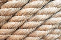 Closeup brown strong nautical rope for background