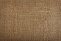 Closeup of brown textured surface, burlap texture background. Royalty Free Stock Photo