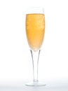 Closeup of the bubbles in a glass of champagne Royalty Free Stock Photo