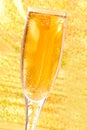 Closeup of the bubbles in a glass of champagne Royalty Free Stock Photo