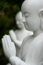Closeup of Buddha with folded hands