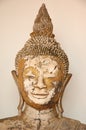 Closeup Buddha's Head, Statue at Wat Pra Bronathatchaiya National Museum, Thailand