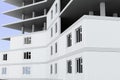 Closeup of a building under construction. 3d rendering Royalty Free Stock Photo