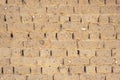 Closeup of building wall of adobe mud sun dried bricks Royalty Free Stock Photo