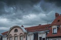 buildings roofs with stormy sky Royalty Free Stock Photo