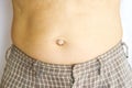 Closeup bulge navel. Royalty Free Stock Photo